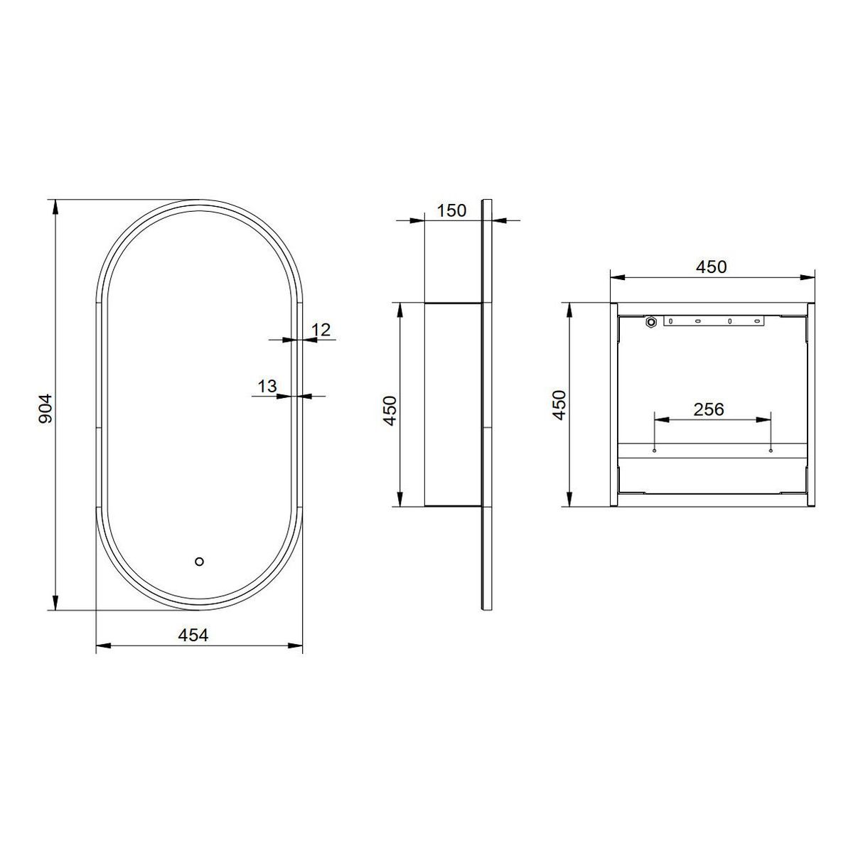 Capsule LED Shaving Cabinet - Milano White
