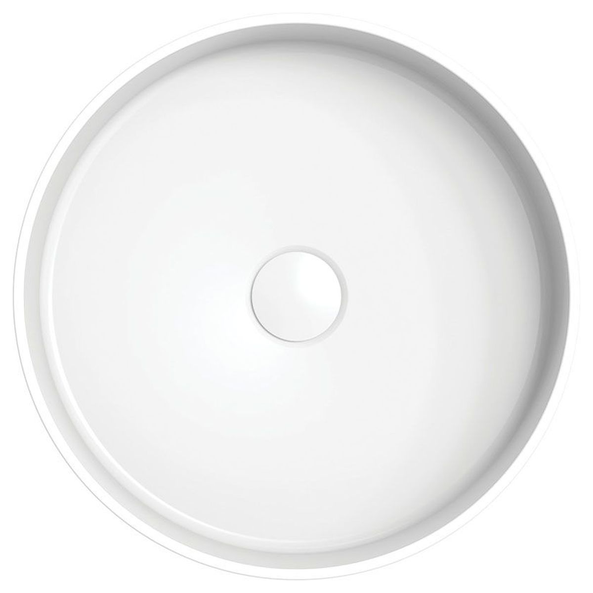 Minka Round Solid Surface Above Counter Basin, Matte White