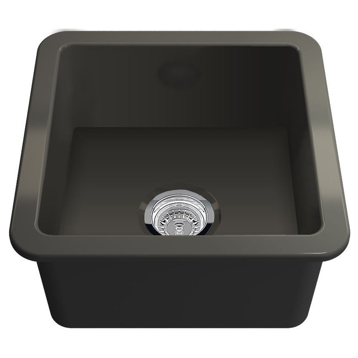 Cuisine 46X46 Inset/Undermount Fireclay Sink Matte Black With Overflow