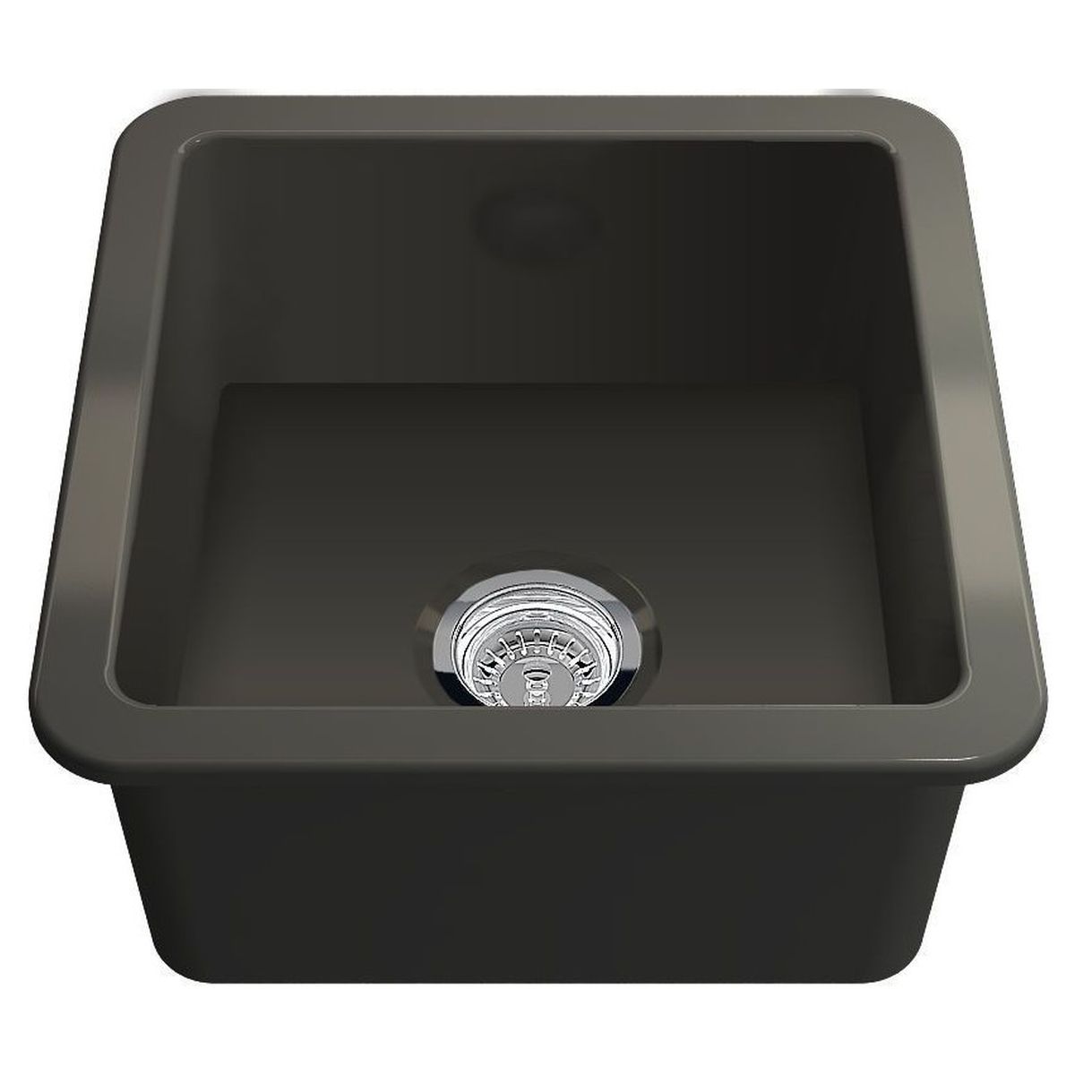Cuisine 46X46 Inset/Undermount Fireclay Sink - Matte Black