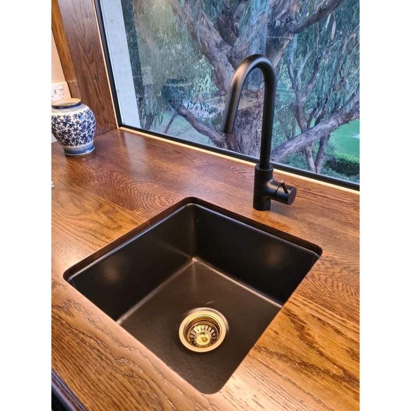 Cuisine 46X46 Inset/Undermount Fireclay Sink - Matte Black