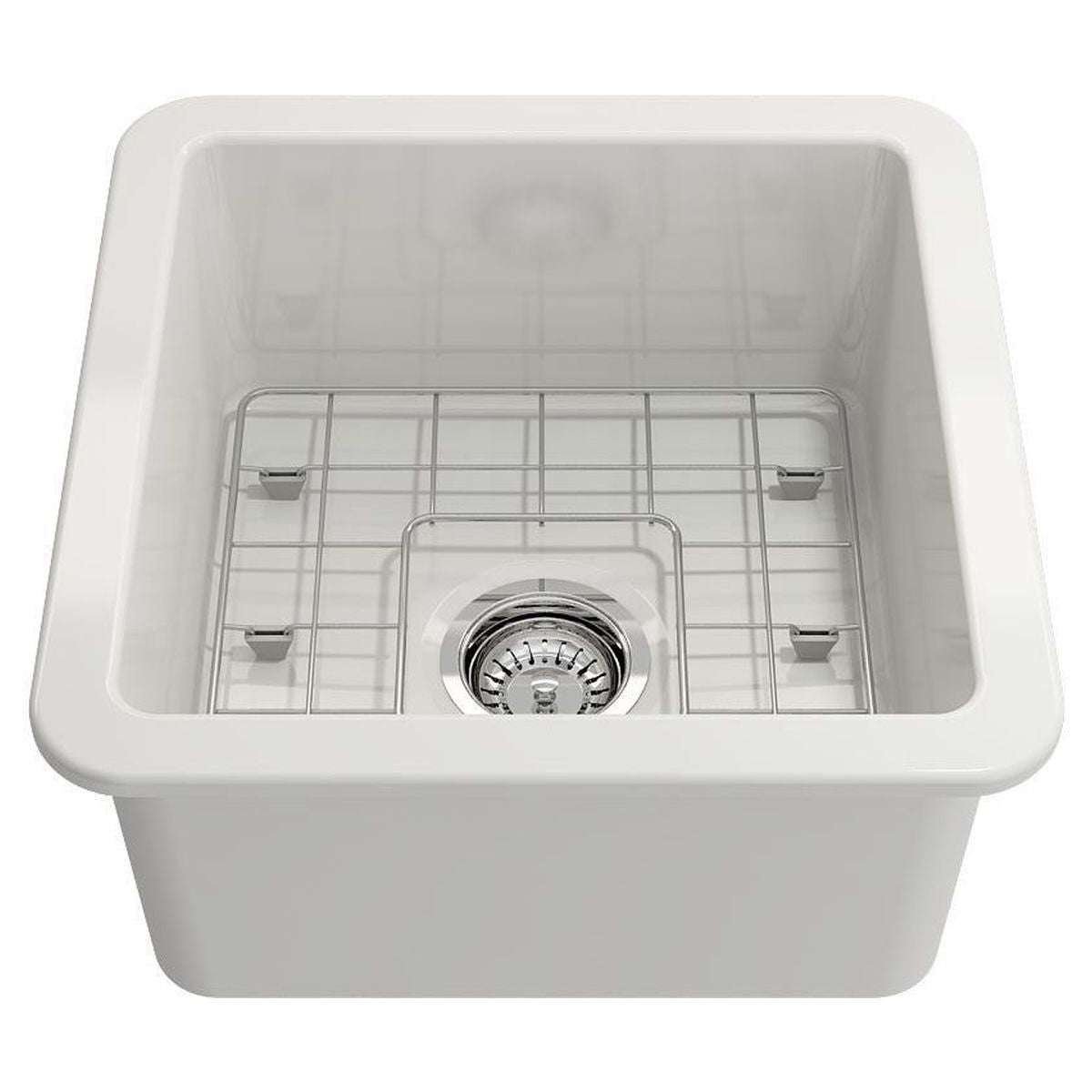 Cuisine 46X46 Inset/Undermount Fireclay Sink With Overflow - Gloss White