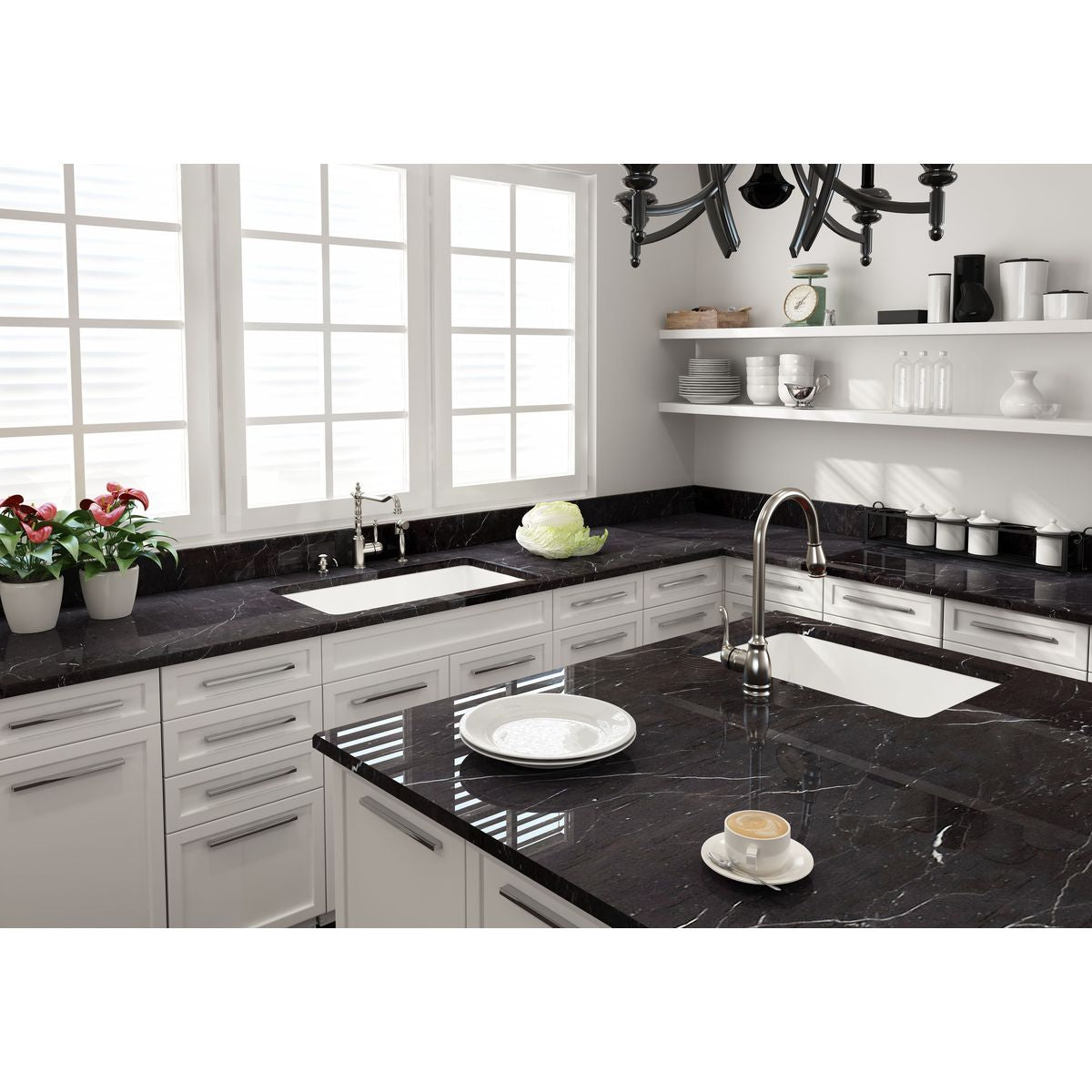 Cuisine 81X48 Inset/Undermount Fireclay Sink With Overflow