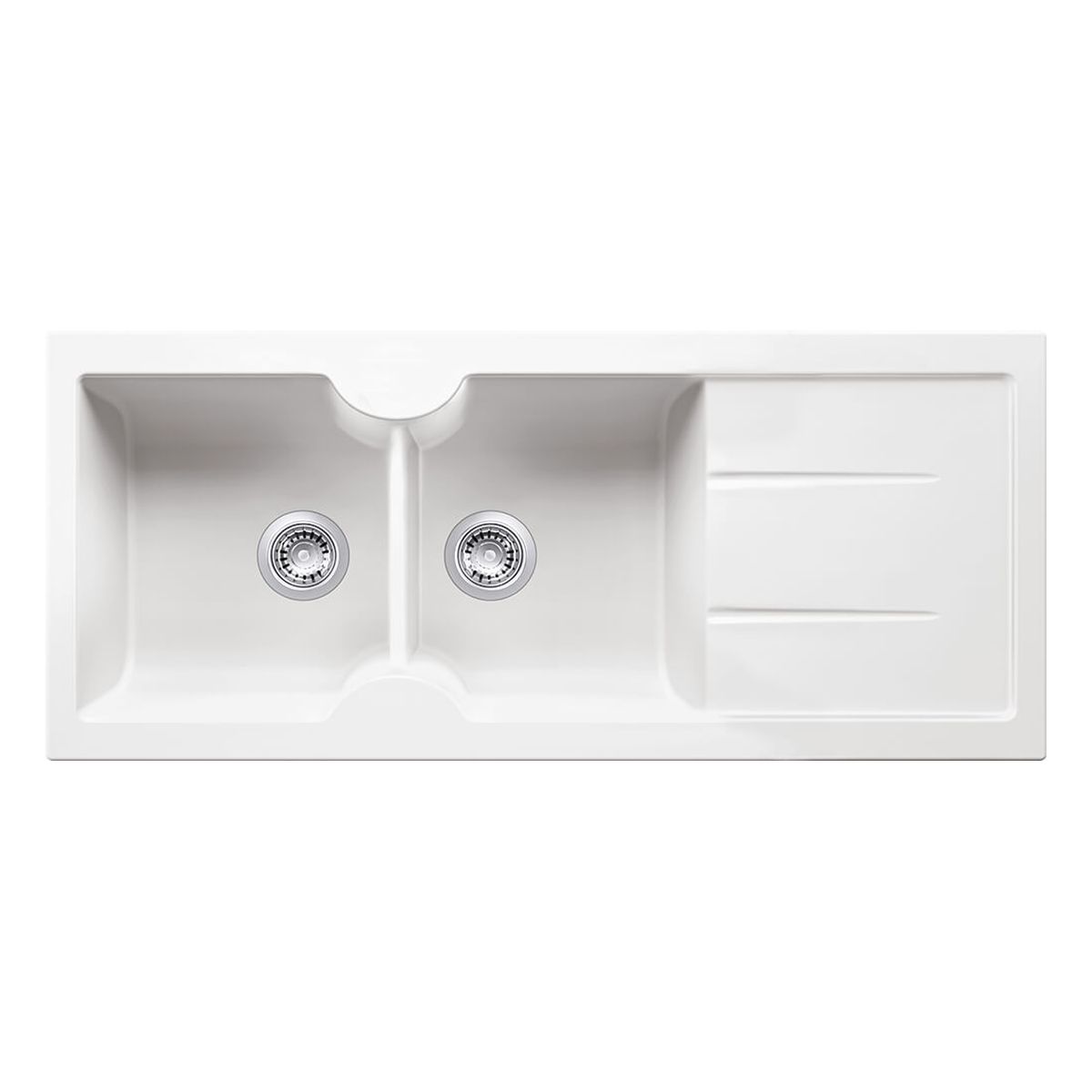 Cuisine 116 x 50 Double Bowl Sink with No Tap Hole
