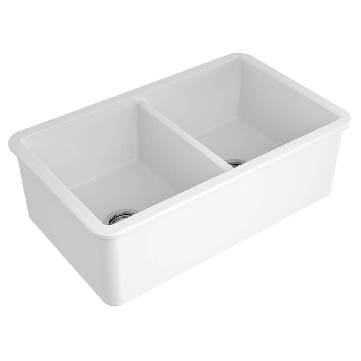 Cuisine 85 X 49 Double Bowl Inset/Undermount Fine Fireclay Sink - Matte White