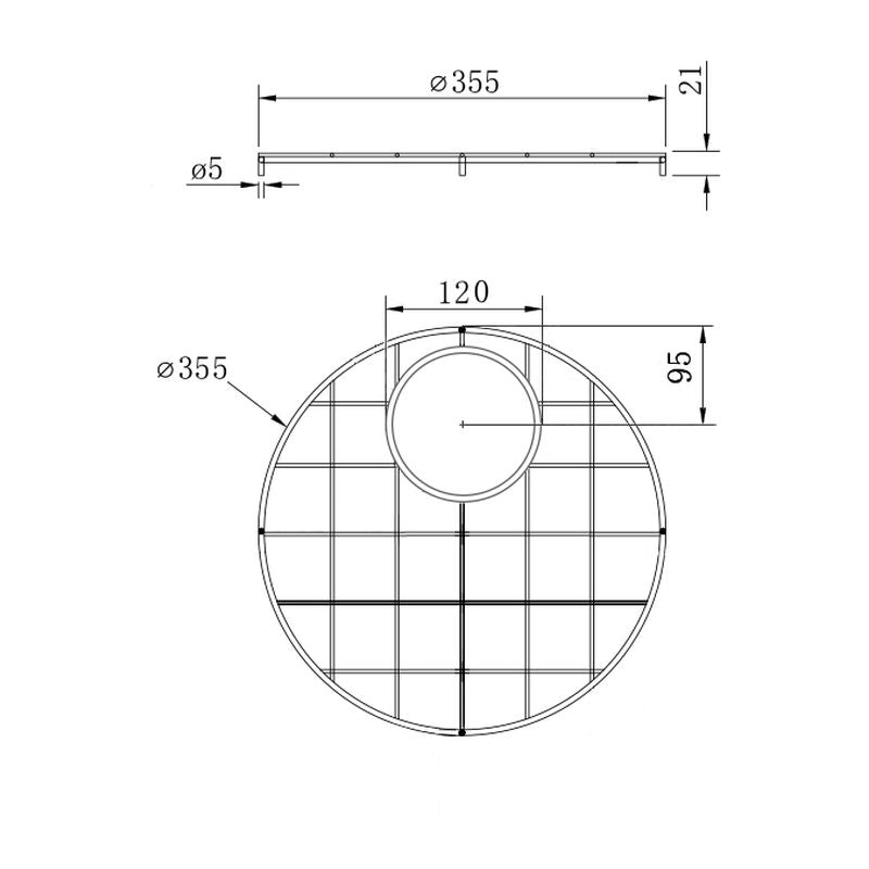 Cuisine Round 47X47 Stainless Steel Grid - Brushed Brass