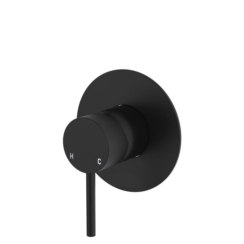 Kaya Wall Mixer Dress Kit, Large Round Plate, Matte Black