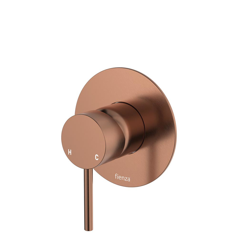 Kaya Wall Mixer Dress Kit, Large Round Plate, Brushed Copper