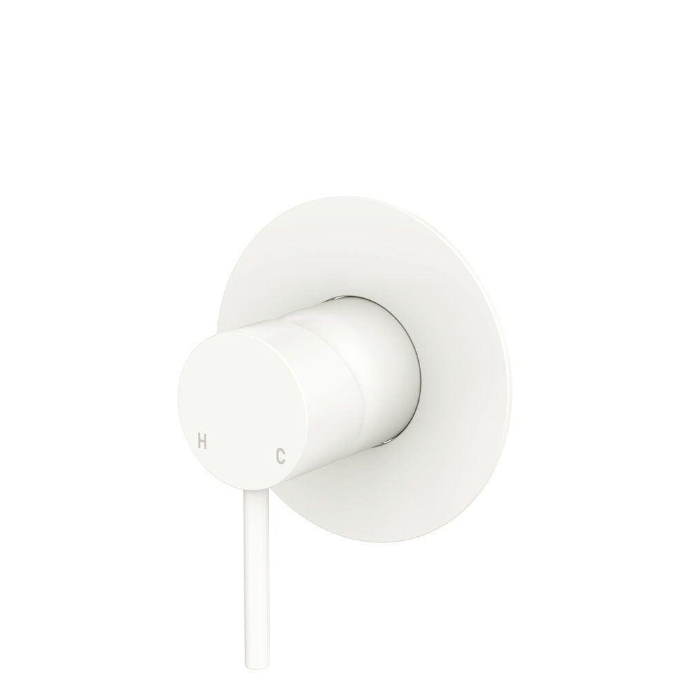 Kaya Wall Mixer Dress Kit, Large Round Plate, Matte White