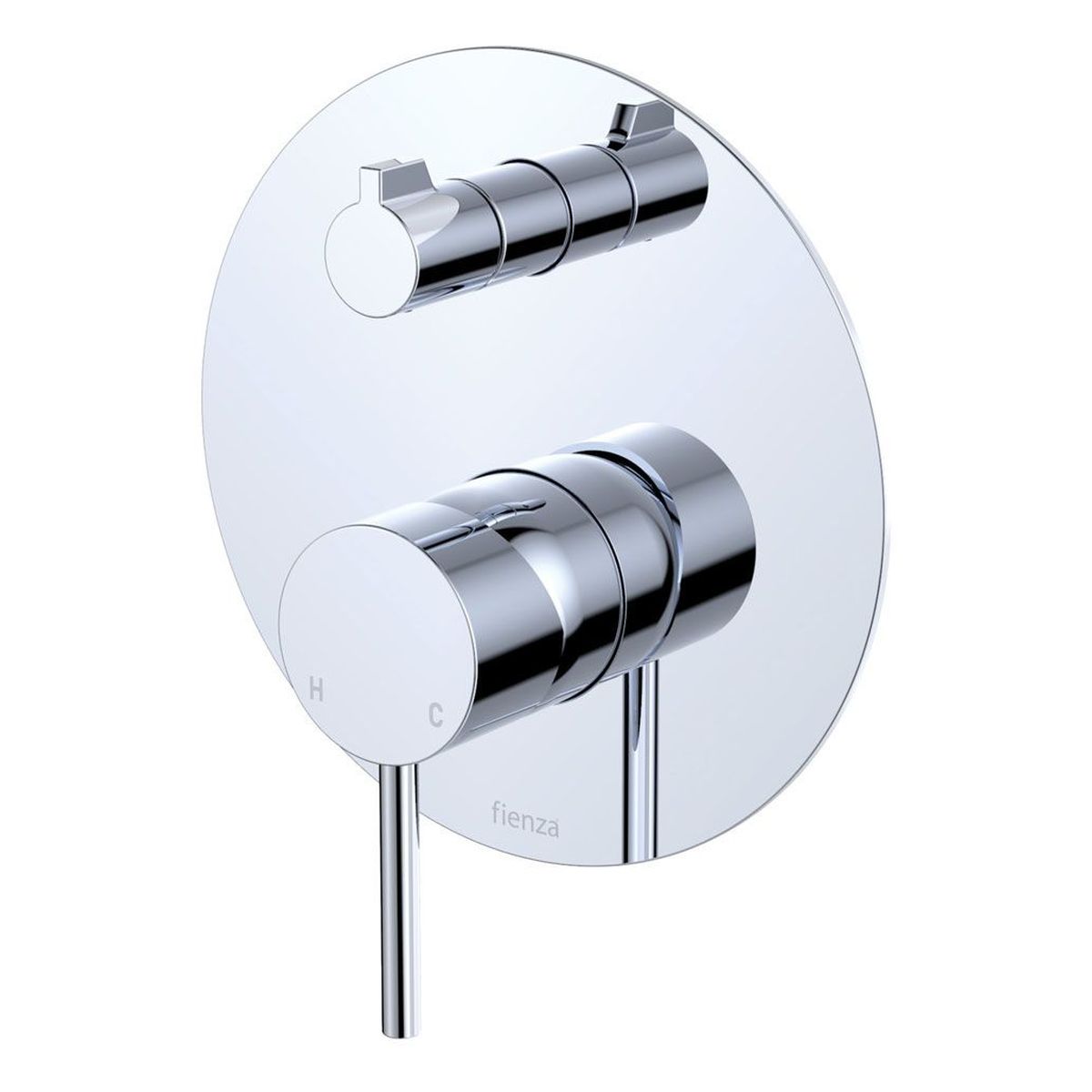 Kaya Wall Diverter Mixer Dress Kit, Large Round Plate, Chrome