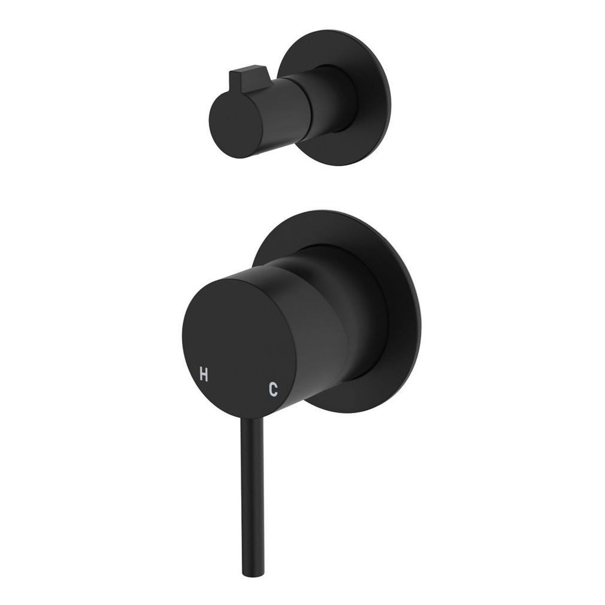 Kaya Wall Diverter Mixer Dress Kit, Small Round Plates, Matte Black