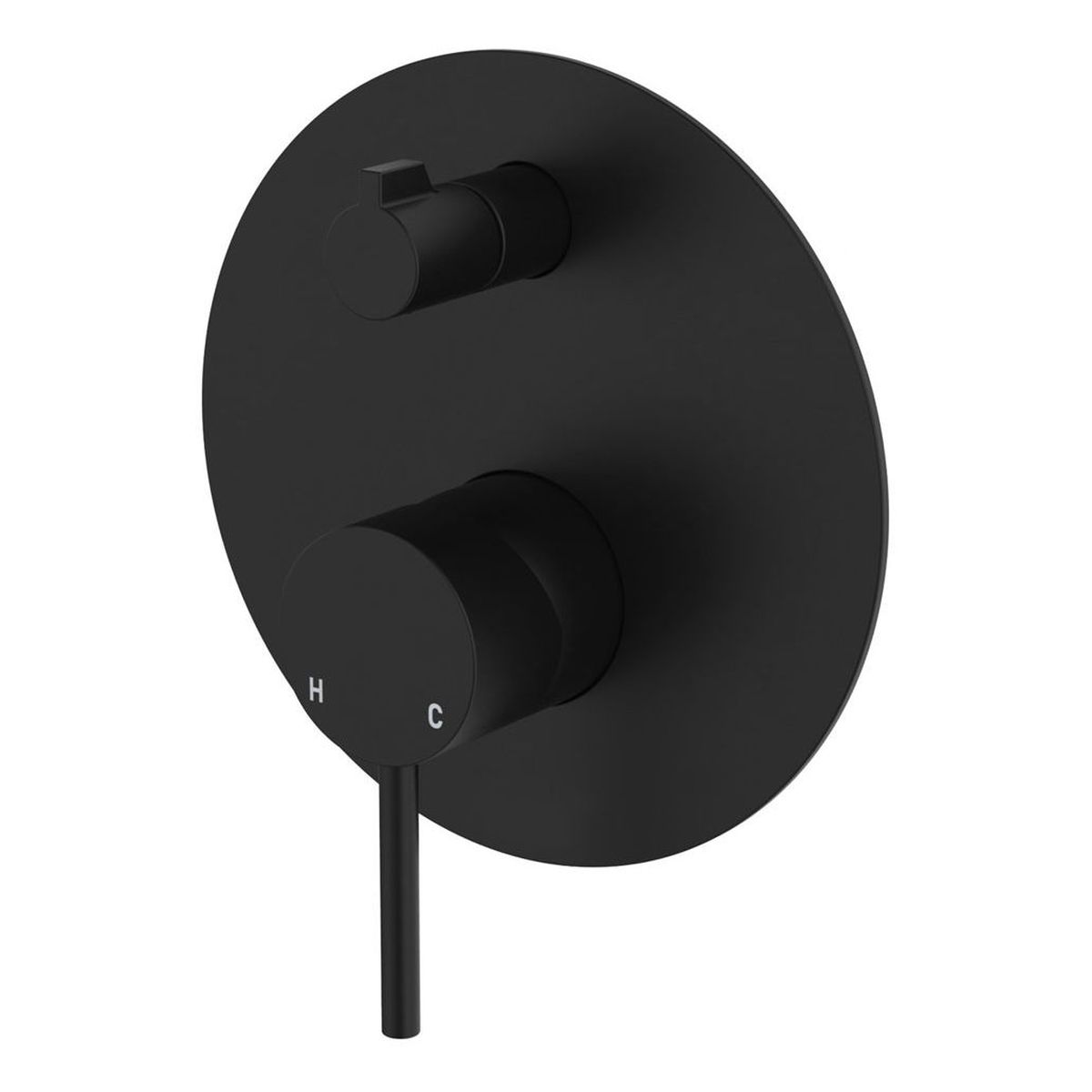 Kaya Wall Diverter Mixer Dress Kit, Large Round Plate, Matte Black