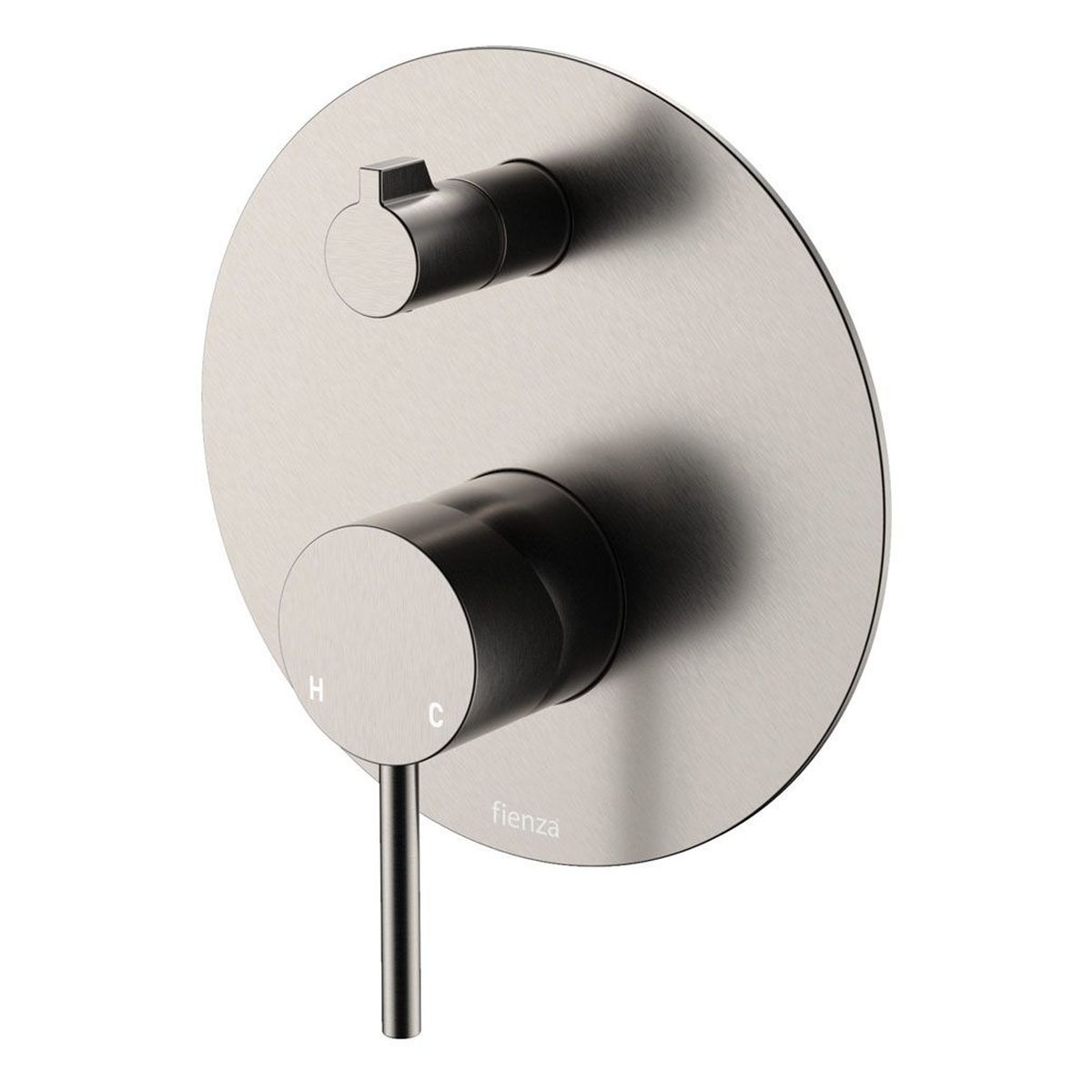 Kaya Wall Diverter Mixer Dress Kit, Large Round Plate, Brushed Nickel