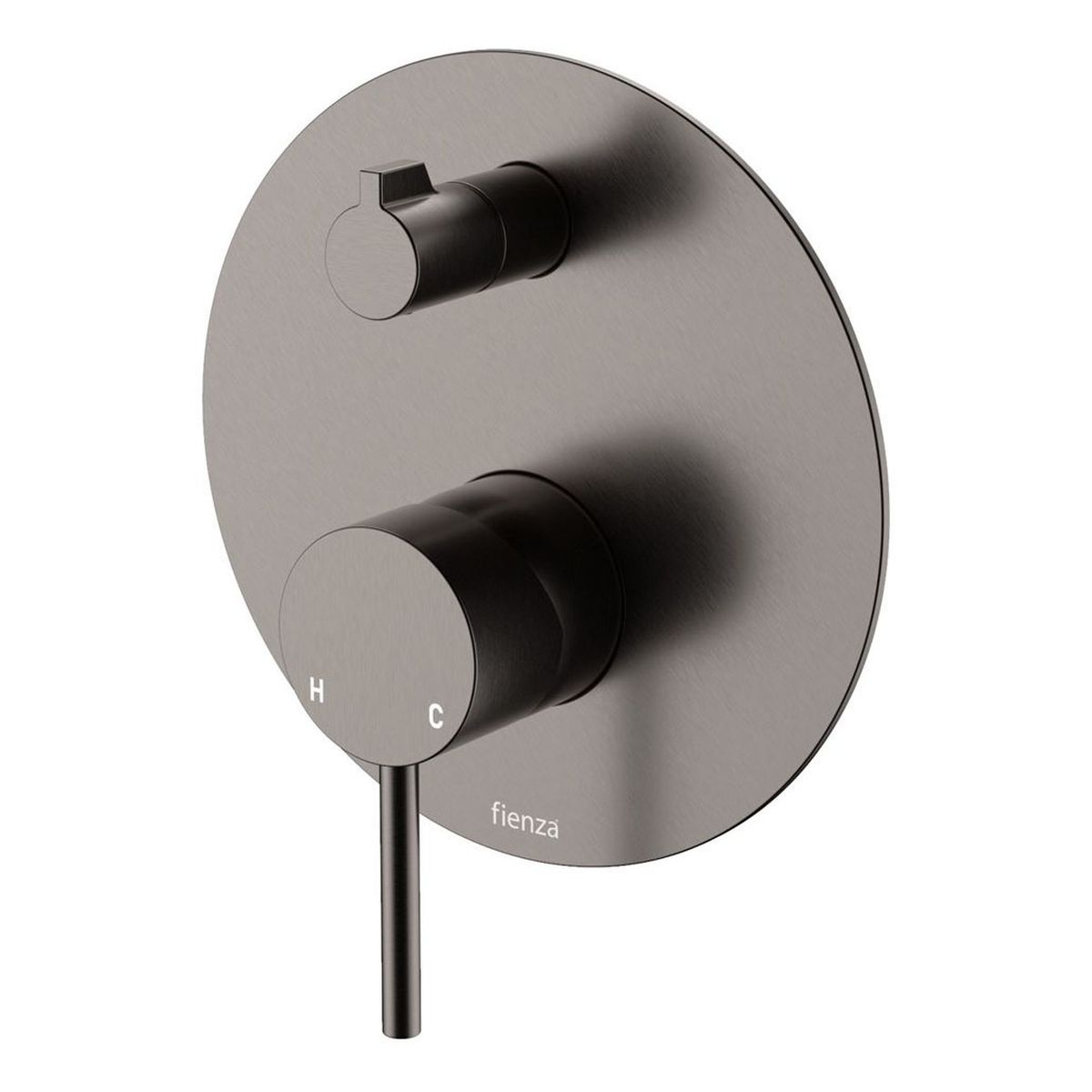 Kaya Wall Diverter Mixer Dress Kit, Large Round Plate, Gun Metal