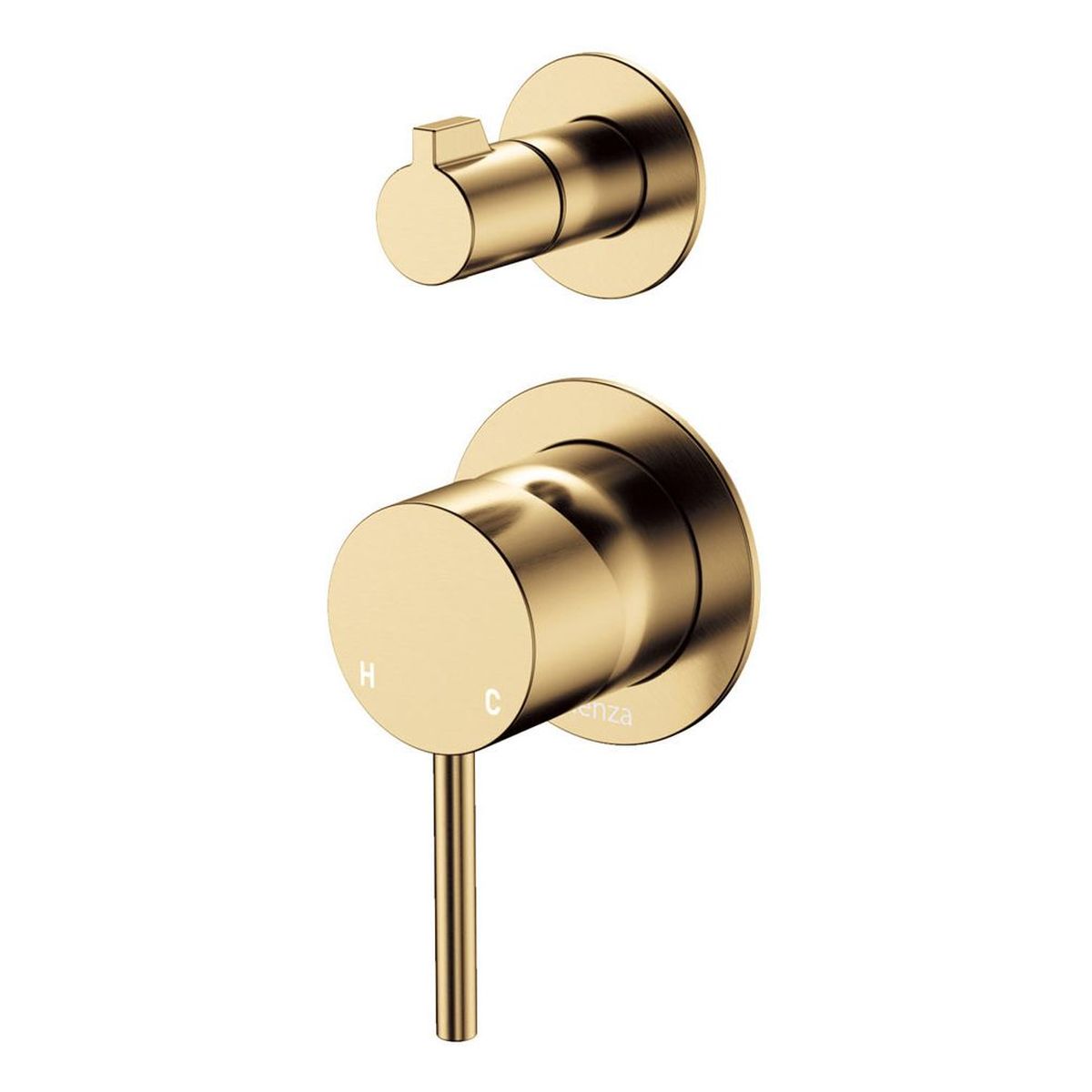 Kaya Wall Diverter Mixer Dress Kit, Small Round Plates, Urban Brass