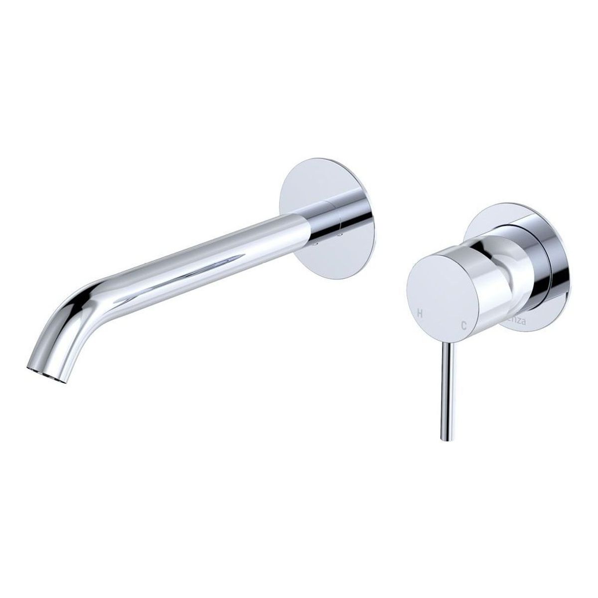 Kaya Basin/Bath Wall Mixer Dress Kit, Round Plates, 200mm Outlet, Chrome
