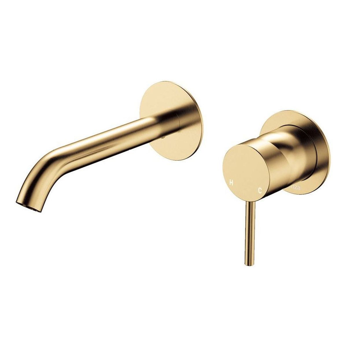 Kaya Basin/Bath Wall Mixer Dress Kit, Round Plates, 160mm Outlet, Urban Brass