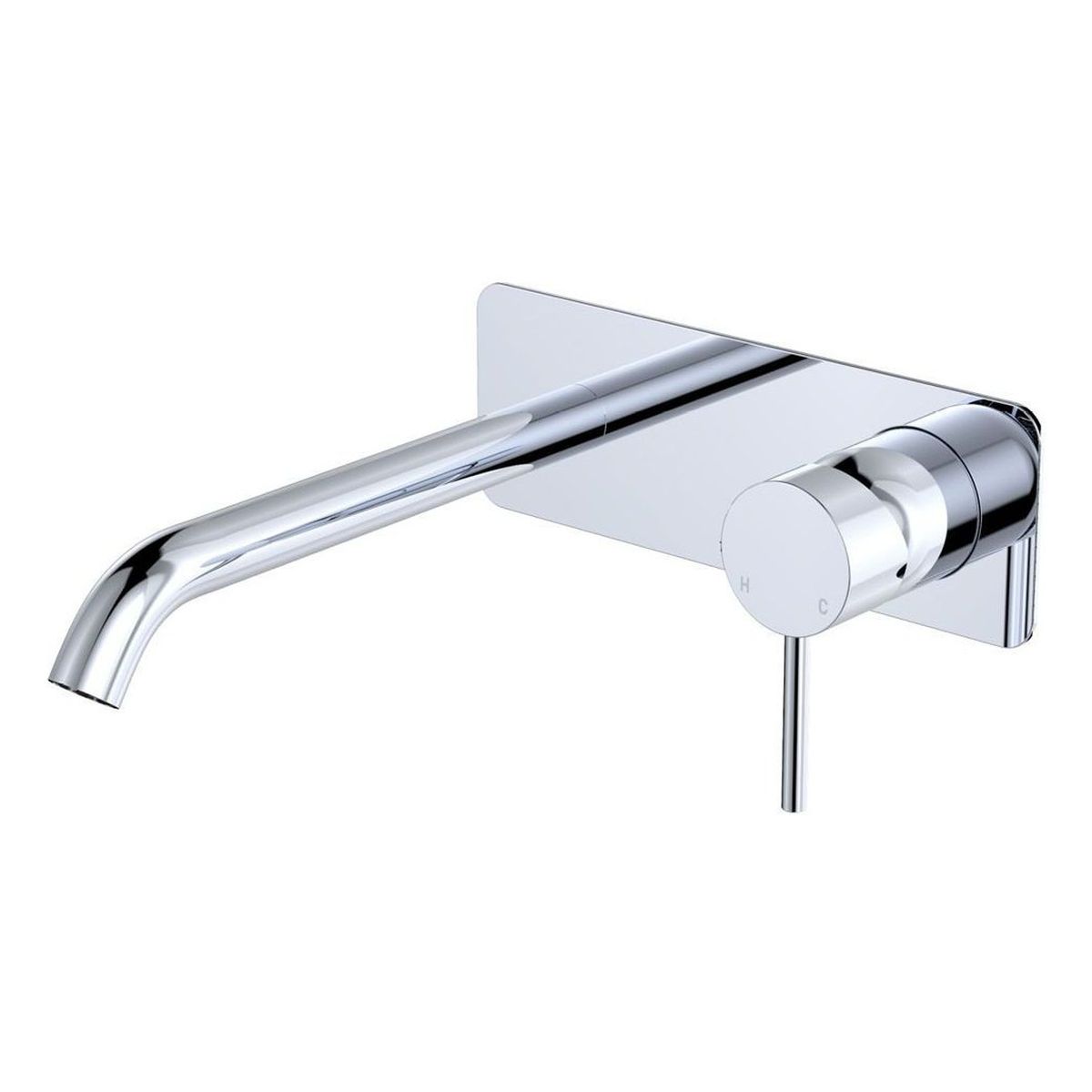 Kaya Basin/Bath Wall Mixer Dress Kit, Rectangular Plate, 200mm Outlet, Chrome