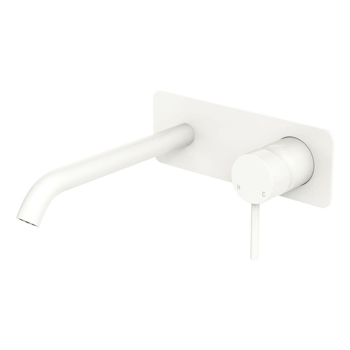 Kaya Basin/Bath Wall Mixer Dress Kit, Rectangular Plate, 200mm Outlet, Matte White