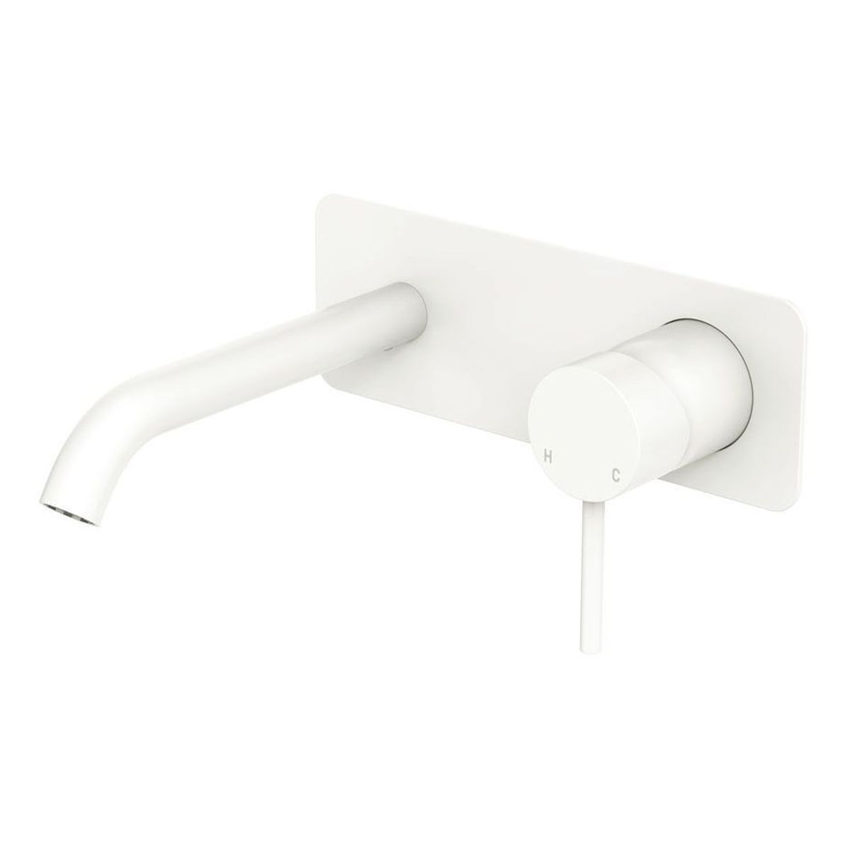 Kaya Basin/Bath Wall Mixer Dress Kit, Rectangular Plate, 160mm Outlet, Matte White