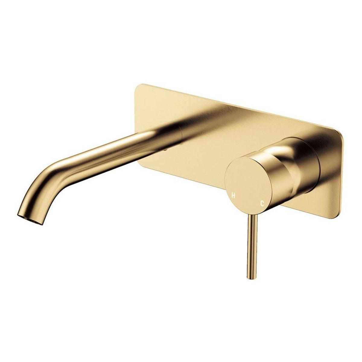 Kaya Basin/Bath Wall Mixer Dress Kit, Rectangular Plate, 160mm Outlet, Urban Brass