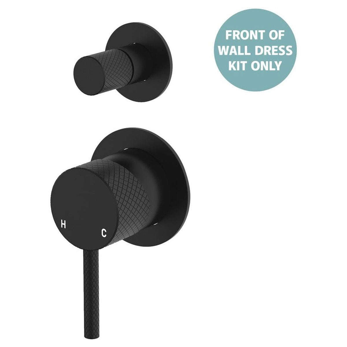 Axle Wall Diverter Mixer Dress Kit Small Round Plates in Matte Black