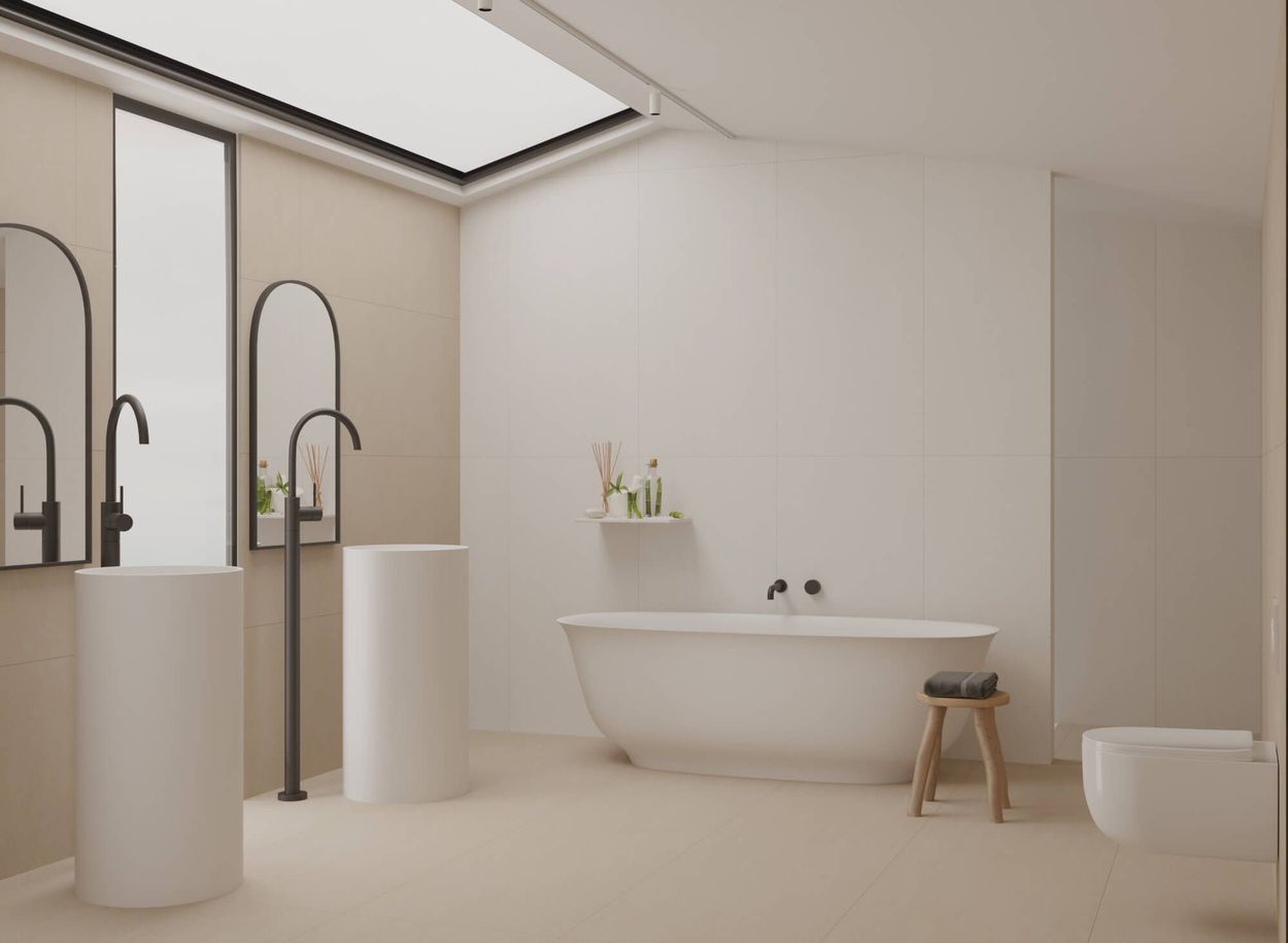Domus Living Caria Freestanding Bath in Matte White