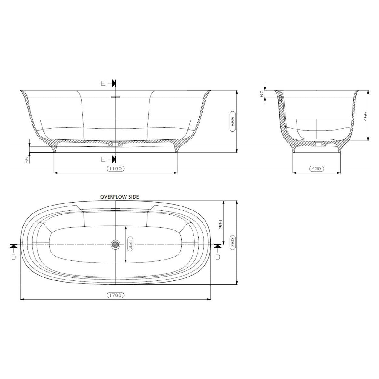 Domus Living Caria Freestanding Bath in Matte White