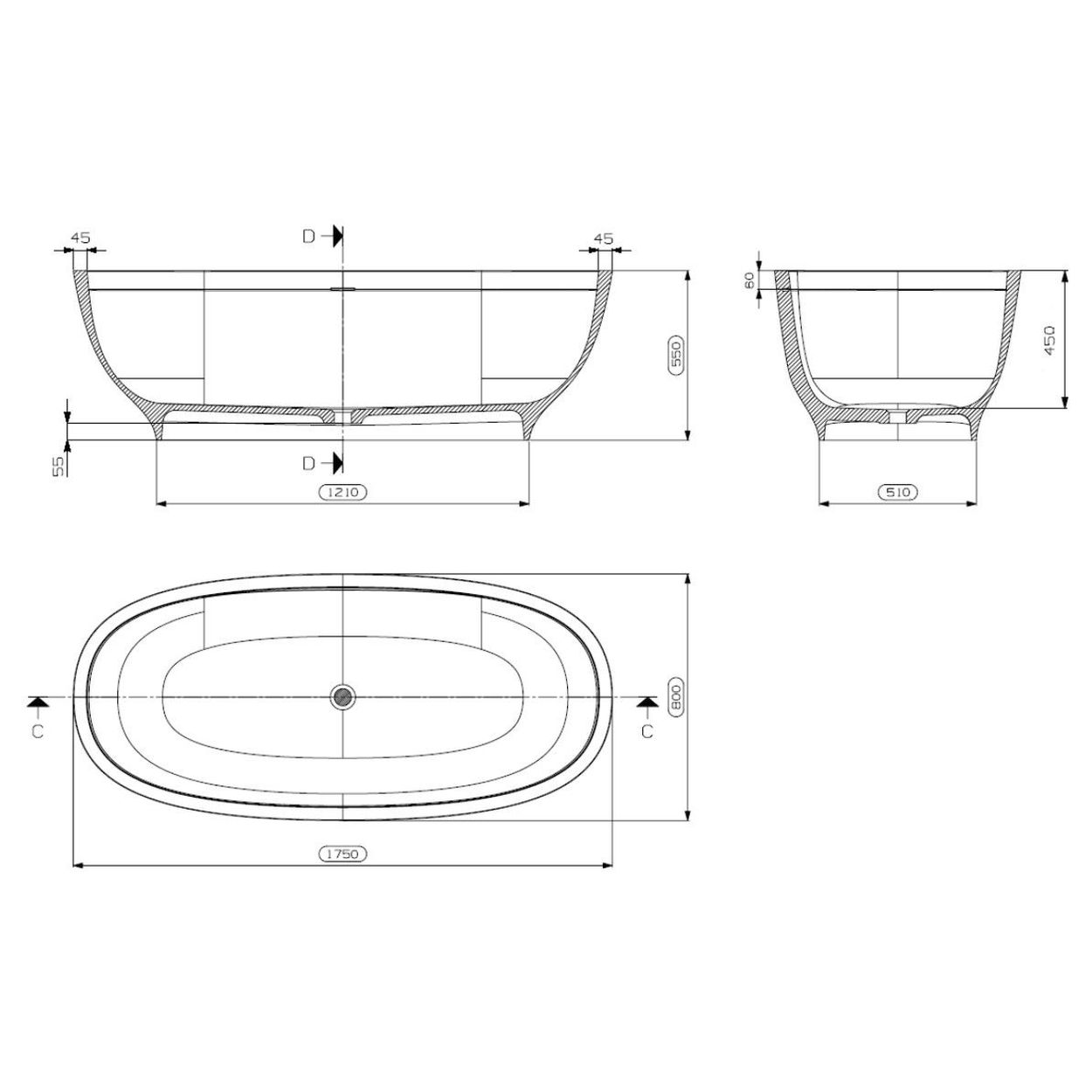 Domus Living Lemonia Freestanding Bath in Matte Grey