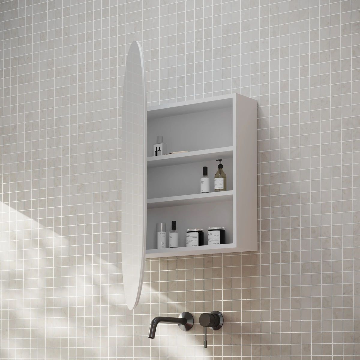 Elli Pill 600mm Shaving Cabinet - Matte White