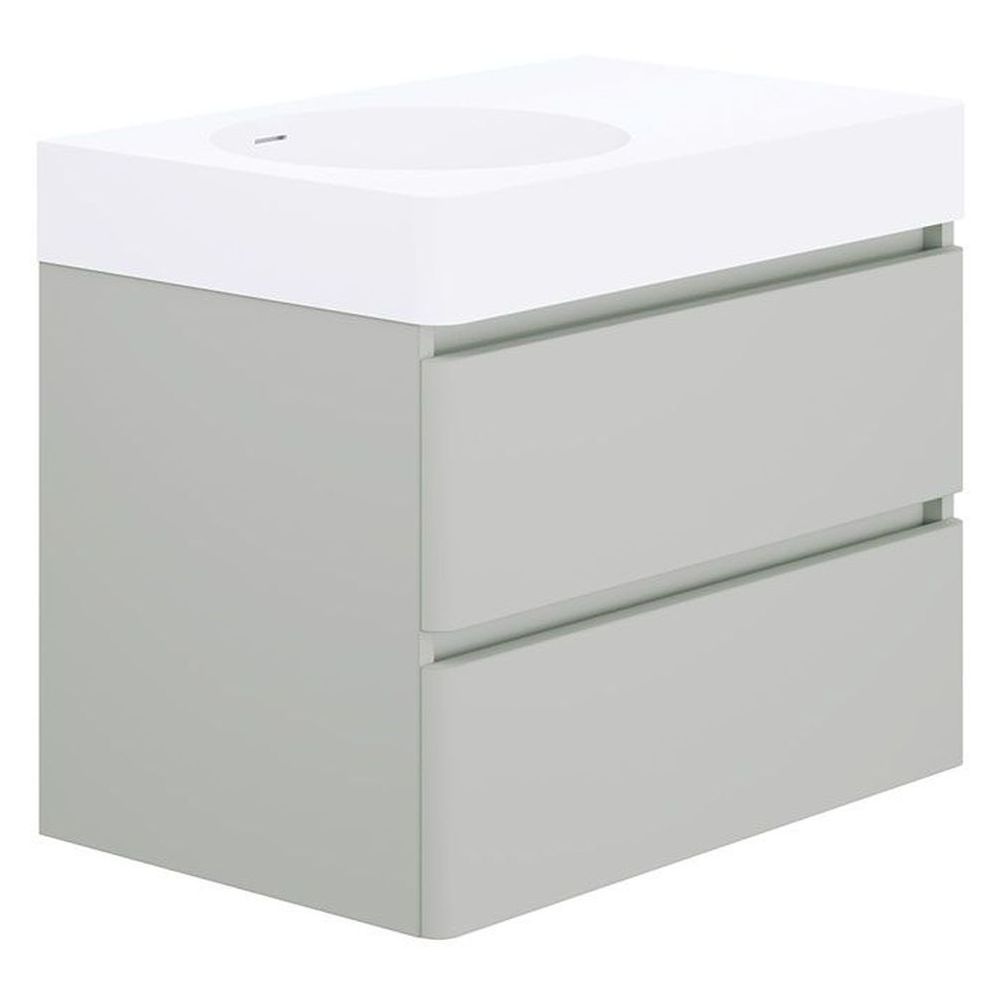 Encanto 700 Left Bowl Wall Hung Vanity - Stone Grey Matt