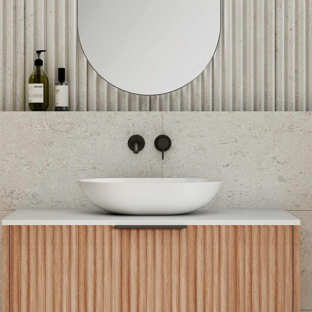 Eggshell Above Counter Basin - Matte White
