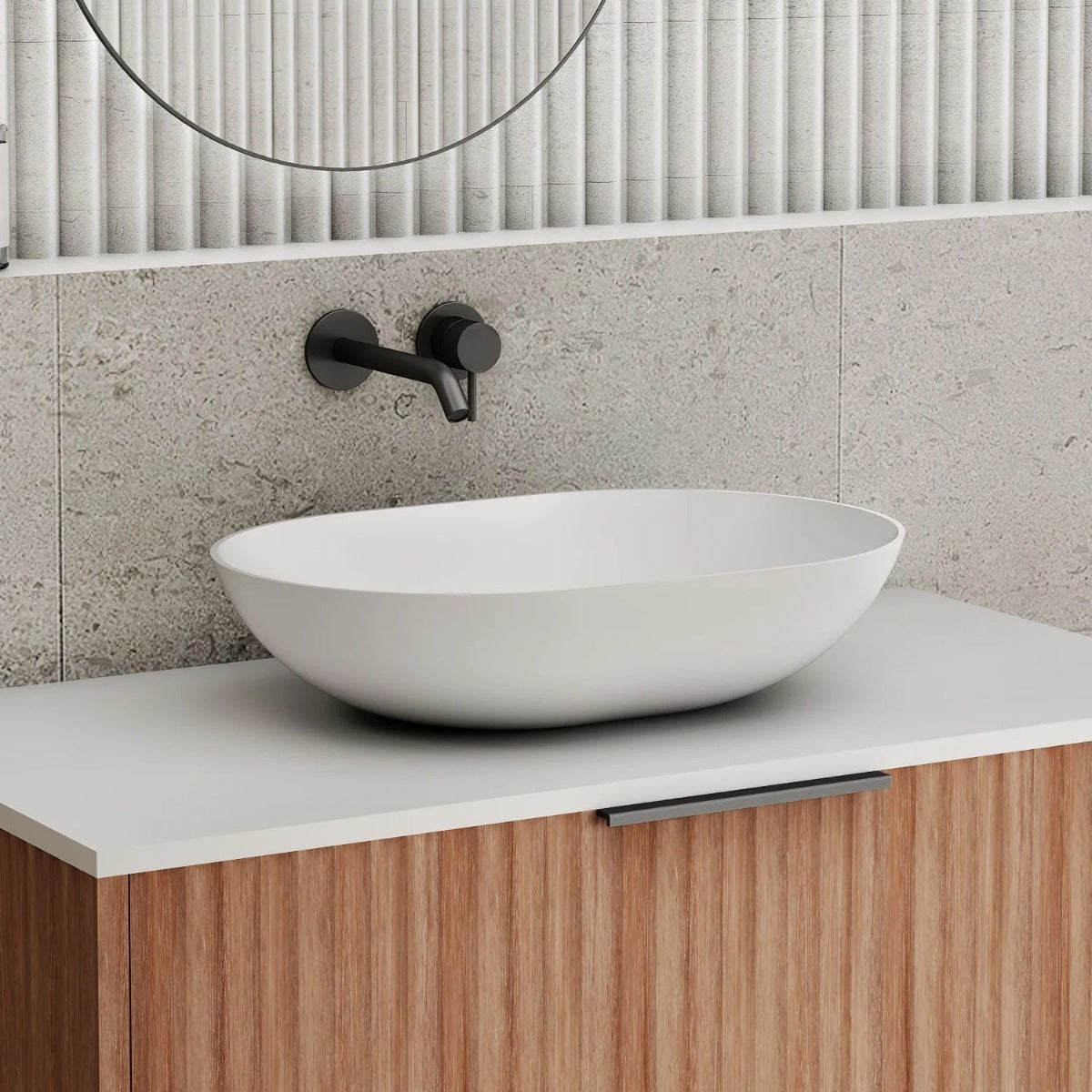 Eggshell Above Counter Basin - Matte White