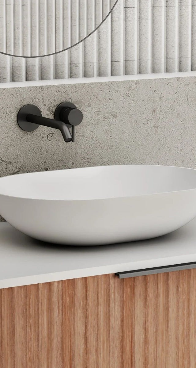 Eggshell Above Counter Basin - Matte White