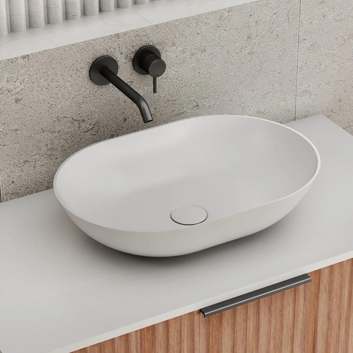 Eggshell Above Counter Basin - Matte White