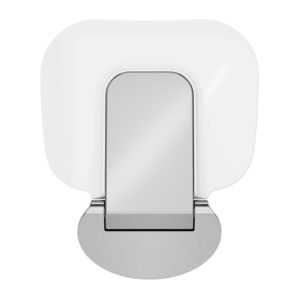 Folding Shower Seat, Chrome Base, Satin White Seat