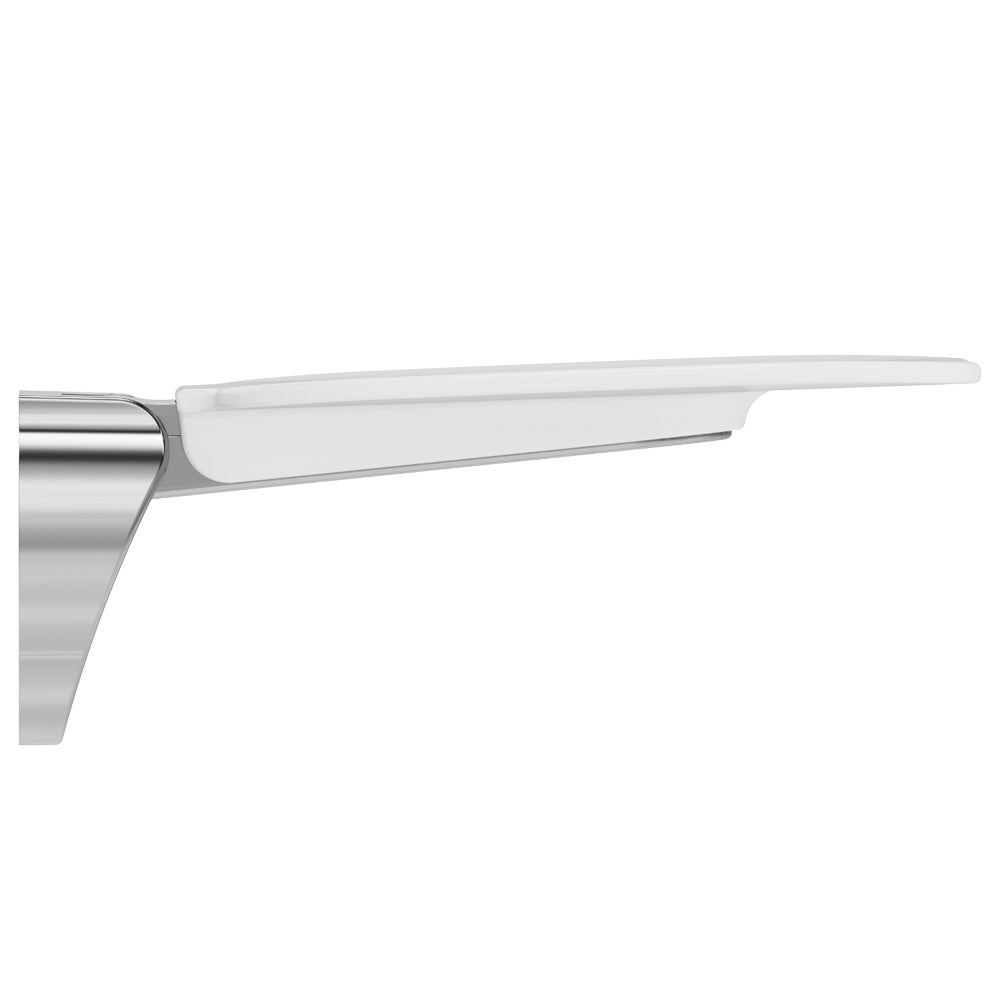 Folding Shower Seat, Chrome Base, Satin White Seat