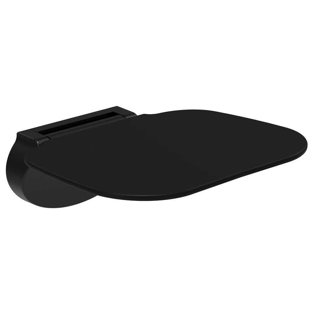 Folding Shower Seat, Matte Black Base, Satin Black Seat