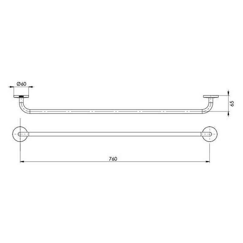 Festival Single Towel Rail 760mm
