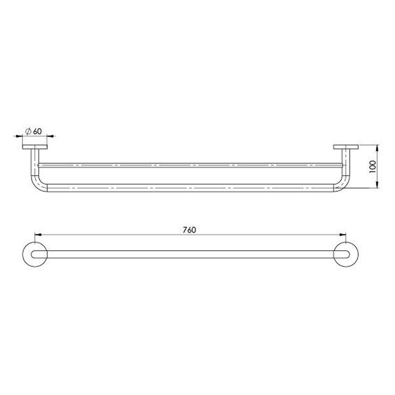 Festival Double Towel Rail 760mm