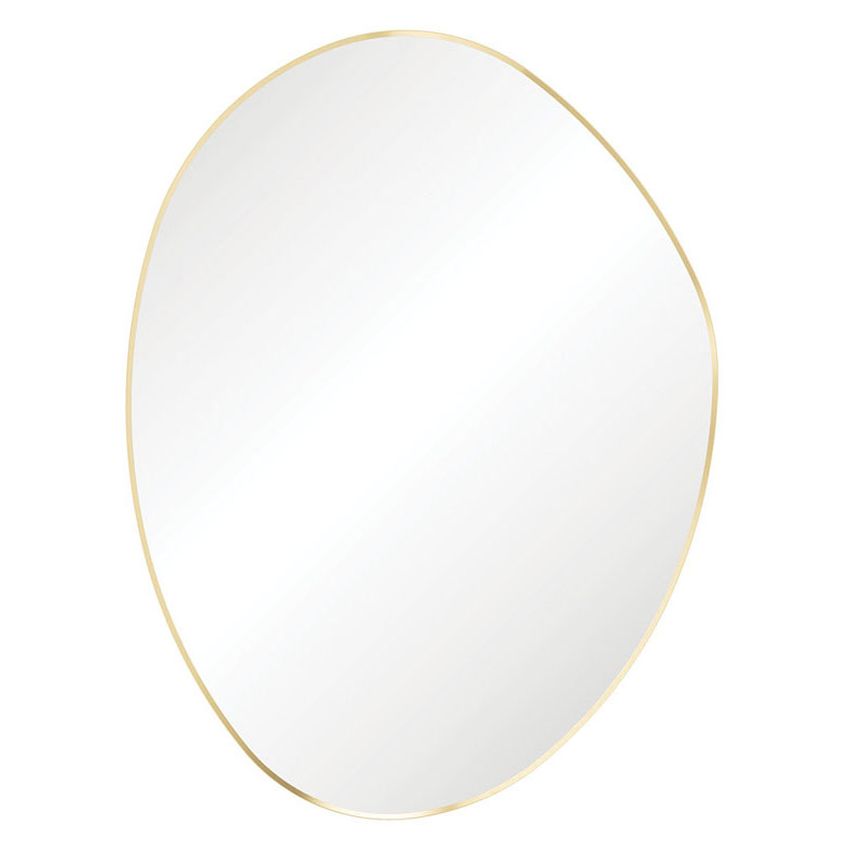 Pebble Urban Brass Asymmetrical Framed Mirror, 900 x 1200mm