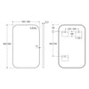Tono Matte Black Soft Square Framed Mirror, 500 x 800mm