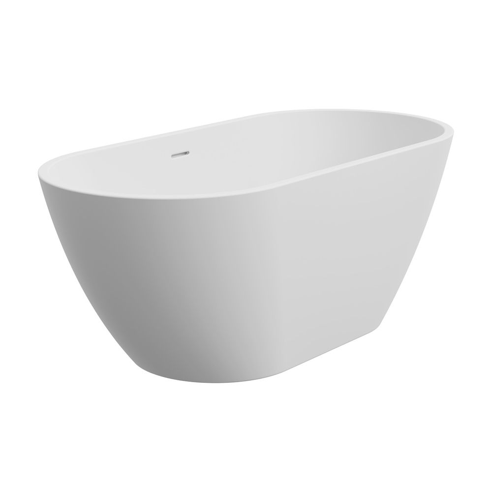 Koko Freestanding Acrylic Bath, 1500mm with Overflow, Matte White