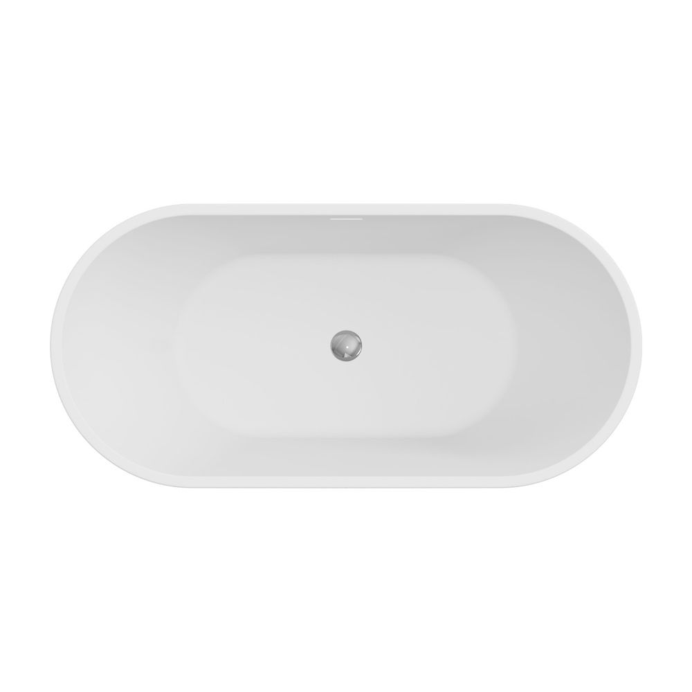 Koko Freestanding Acrylic Bath, 1500mm with Overflow, Matte White