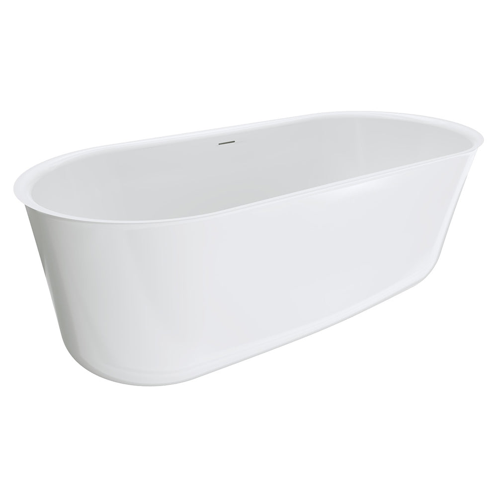Windsor Freestanding Acrylic Bath with Overflow, 1700mm, Gloss White