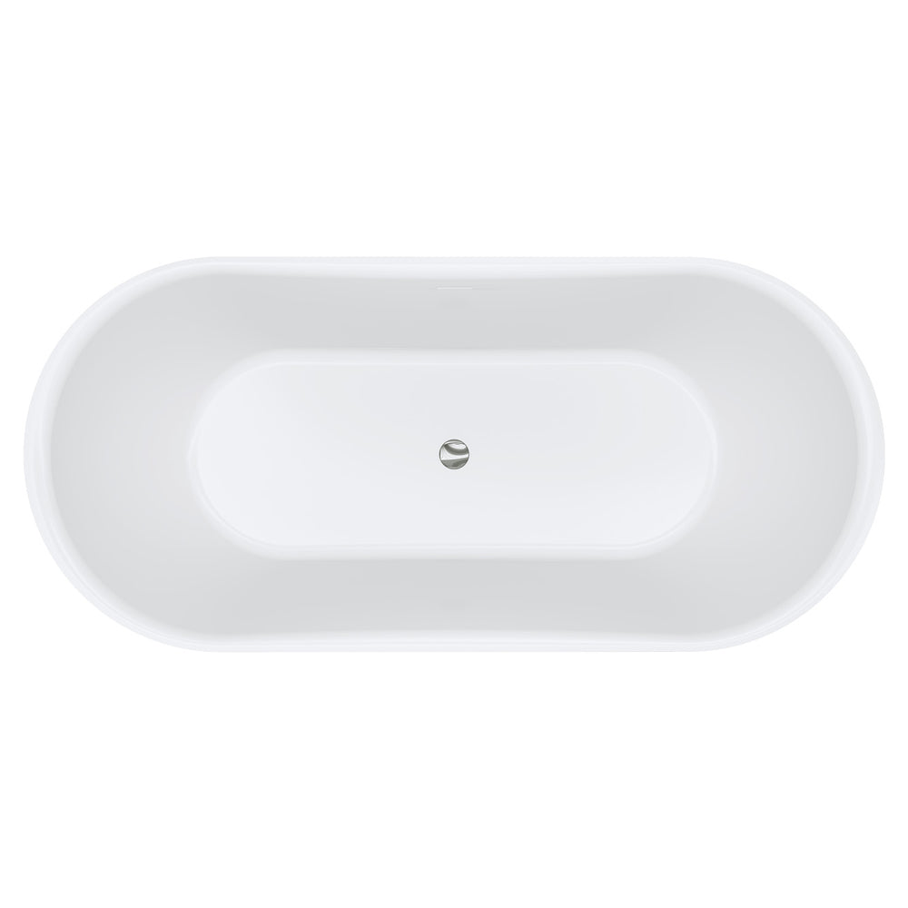 Windsor Freestanding Acrylic Bath with Overflow, 1700mm, Gloss White