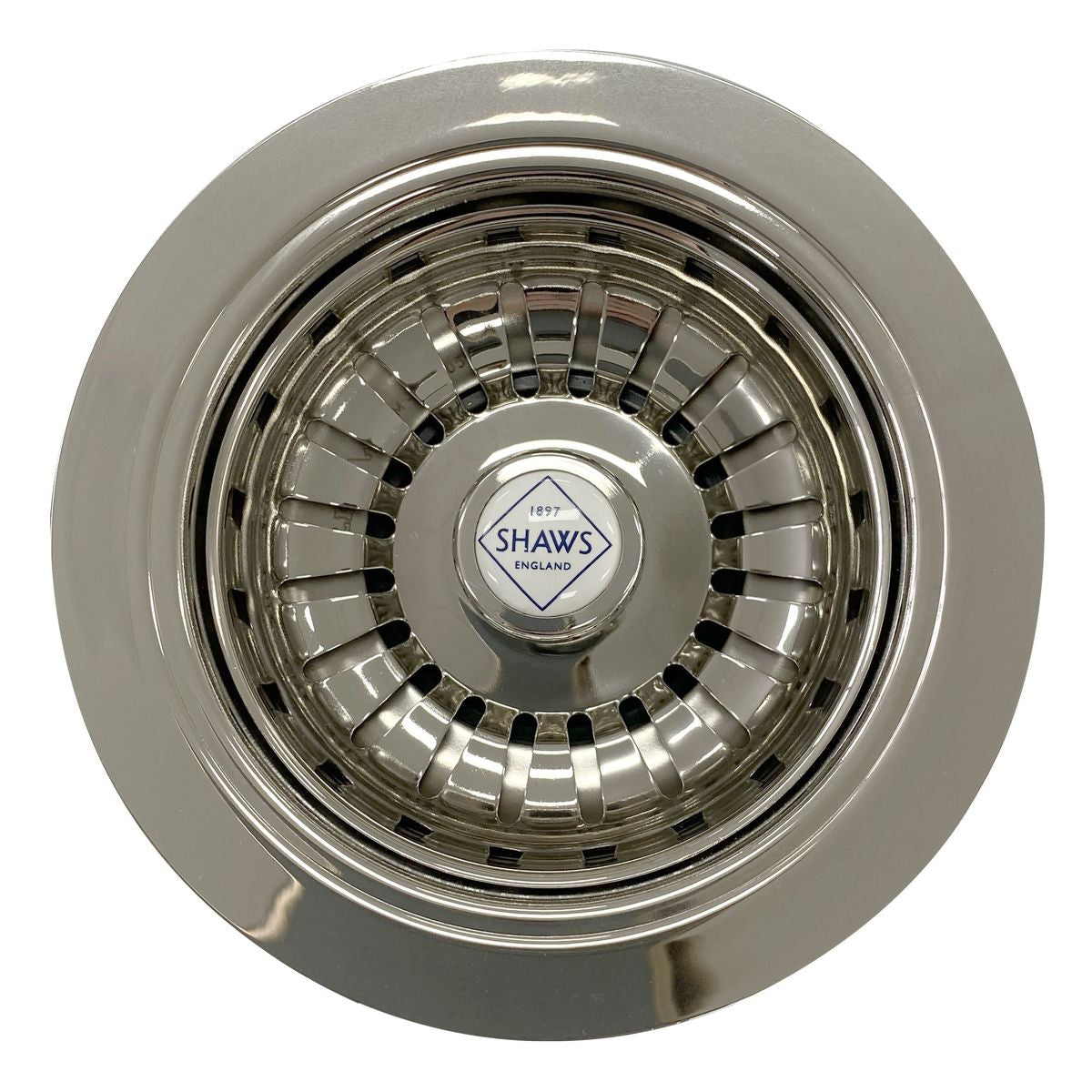 Shaws 90mm Basket Strainer - Polished Nickel
