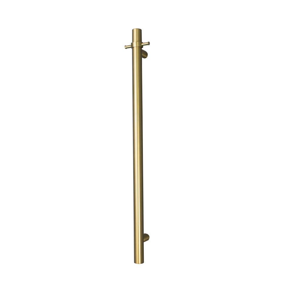 Vertical Single Heated Towel Bar GLD-VTR-950 Brushed Gold