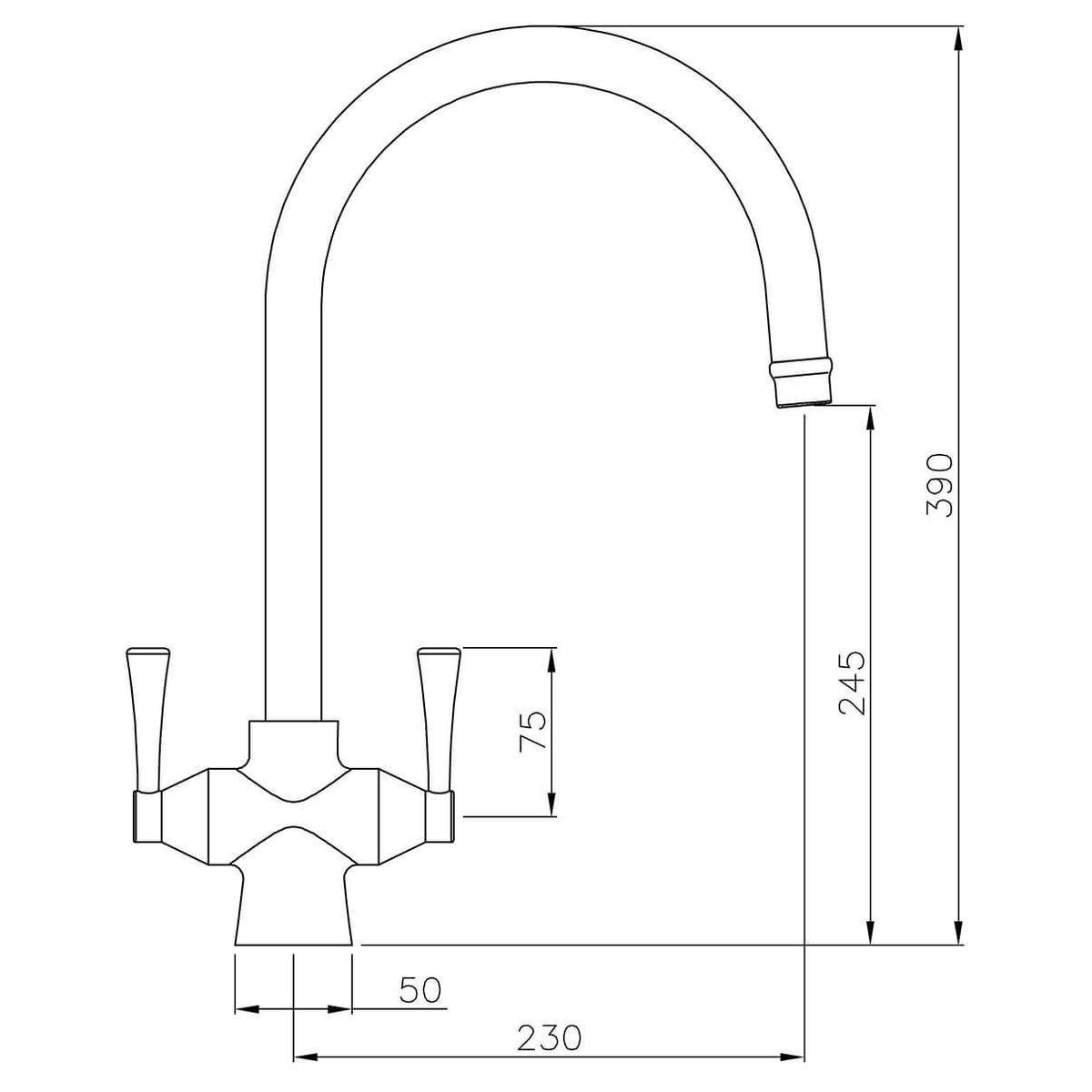 Gosford Double Sink Mixer - Brushed Nickel