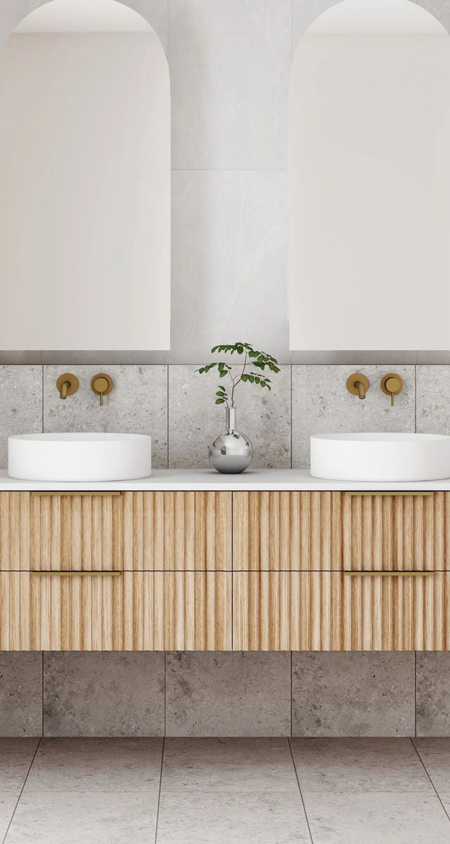 Gravity 1500mm Wall Hung Vanity in Natural Oak